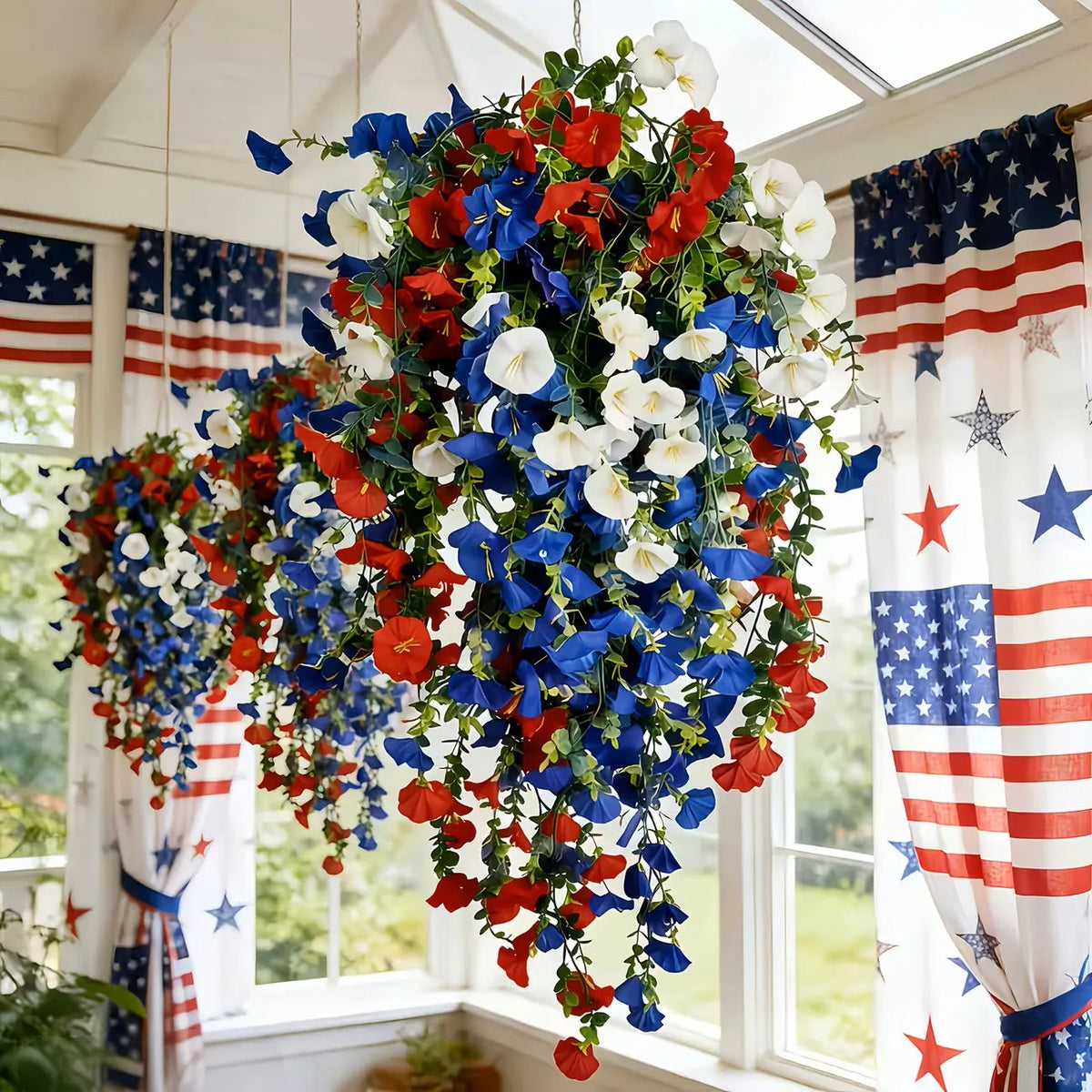 ✨ Celebrate America’s 250th Anniversary with Patriotic Hanging Flower Baskets