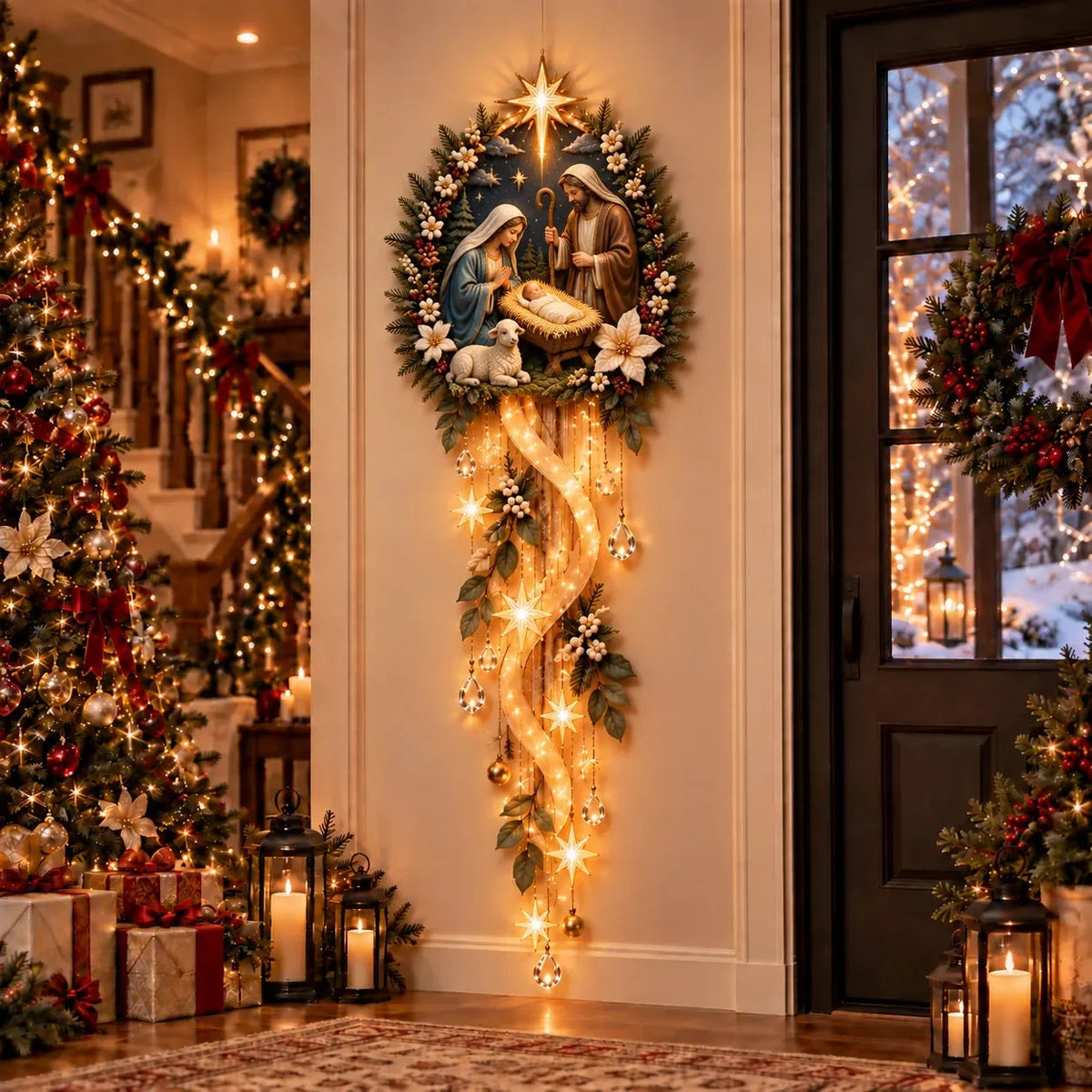 ⏳ Last Day 49% OFF – ✝️ Nativity Starfall Wall Light | Warm Golden Bethlehem Glow for Christmas Walls & Faith-Filled Homes ⭐