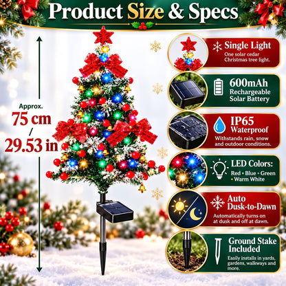 49% OFF 🔥 Solar Cedar Christmas Tree Lights | Festive Outdoor Holiday Decor