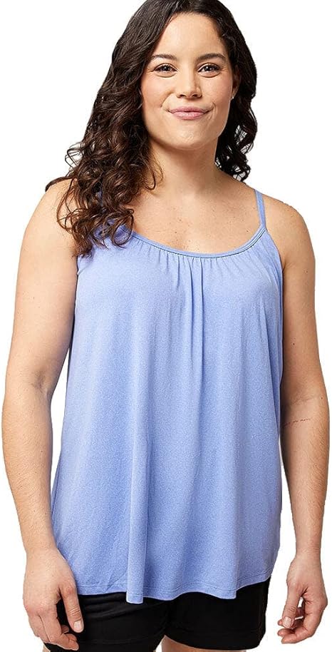 Women's Cool Flowy Bra Cami | with Built-in Cups | Relaxed Fit | Adjustable Spaghetti Strap
