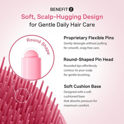 🎀 Ribbon Cherry Glass Hair Brush – Gentle Detangling for Smooth, Shiny Hair