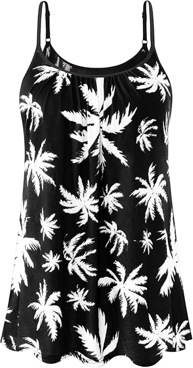 Women's Cool Flowy Bra Cami | with Built-in Cups | Relaxed Fit | Adjustable Spaghetti Strap