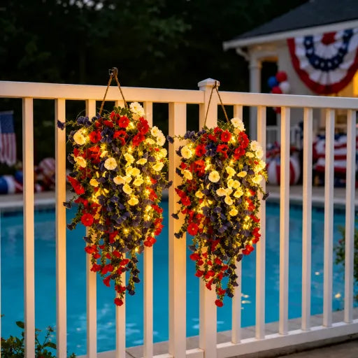 ✨ Celebrate America’s 250th Anniversary with Patriotic Hanging Flower Baskets