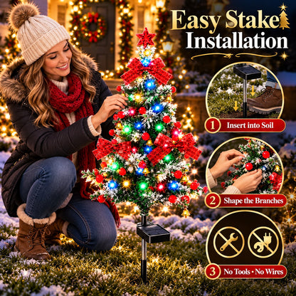 49% OFF 🔥 Solar Cedar Christmas Tree Lights | Festive Outdoor Holiday Decor