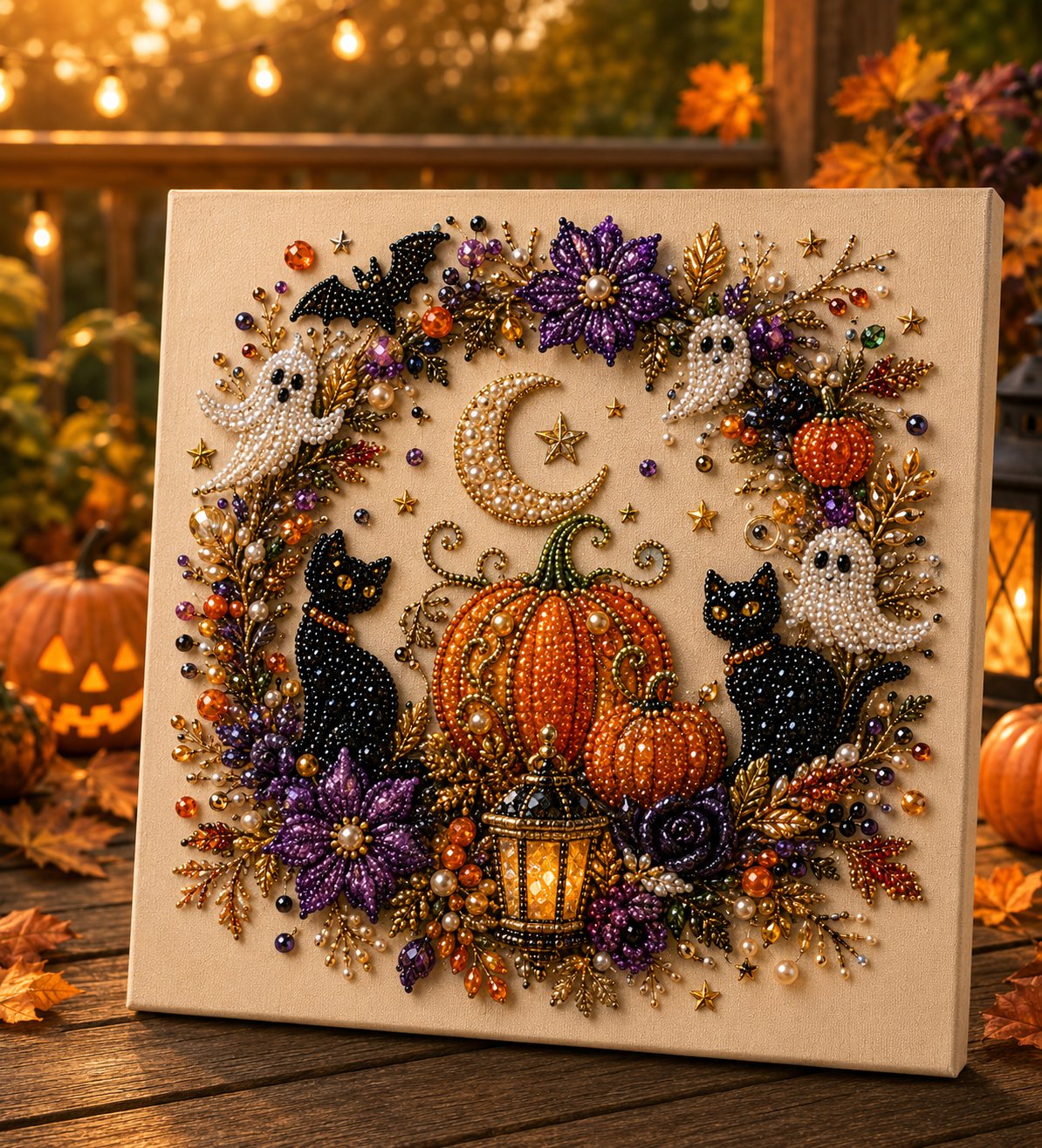 ? Last Day 60% OFF – ?✨ Halloween Pearl Art DIY Kit – Turn Tiny Pearls into Spooky-Cute Magic