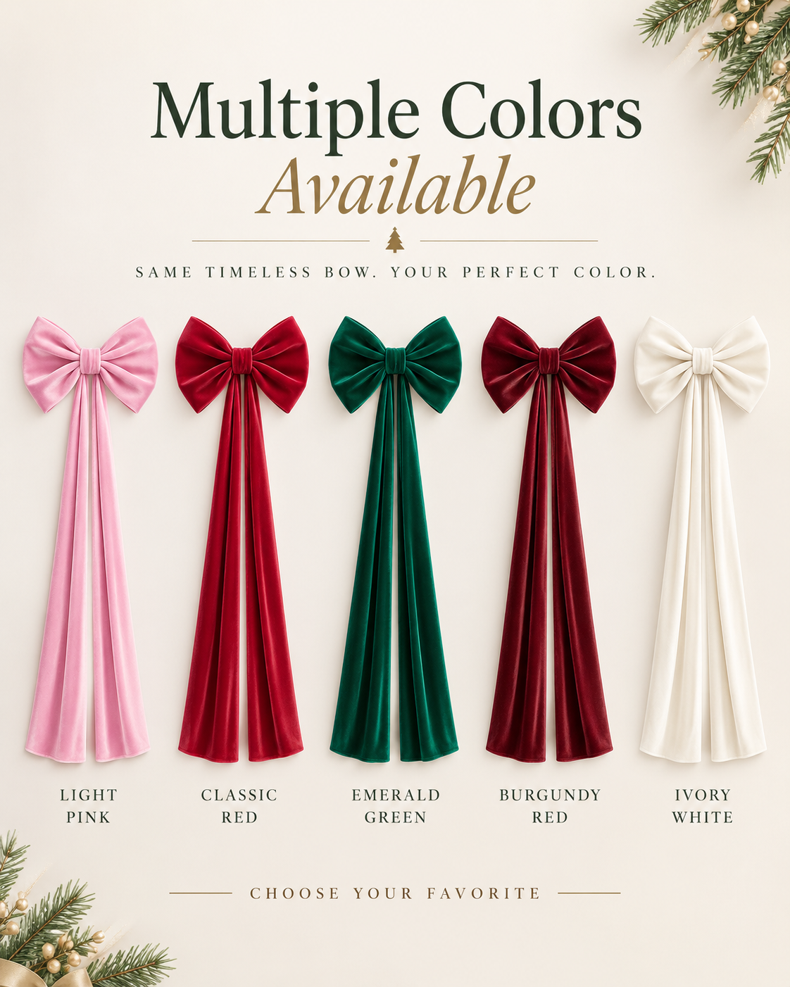 Velvet Christmas Tree Topper Bow, Large Bow for Christmas Tree Decorations
