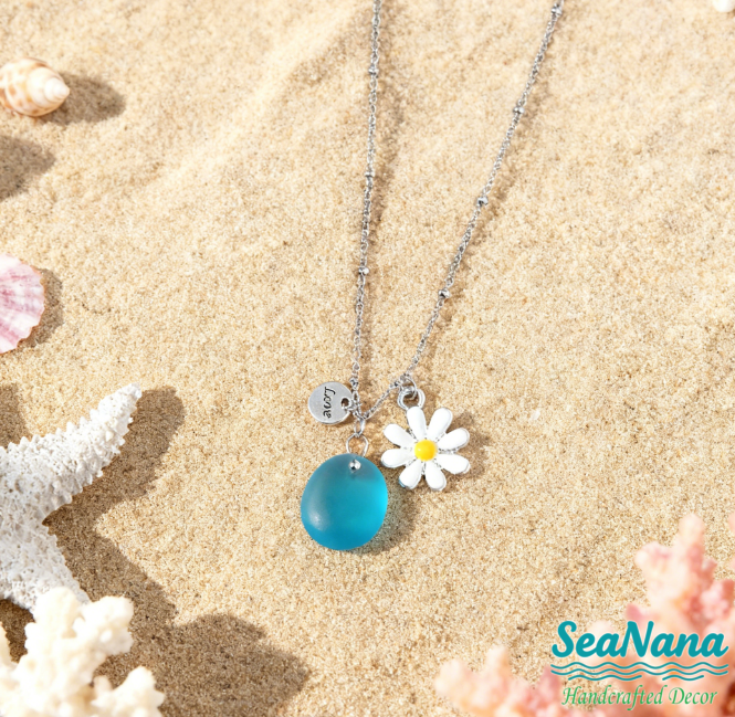 💯The most popular marine gift💝Coastal Reflections🎉——Healing Series of Sea Glass Pendant Necklaces💫