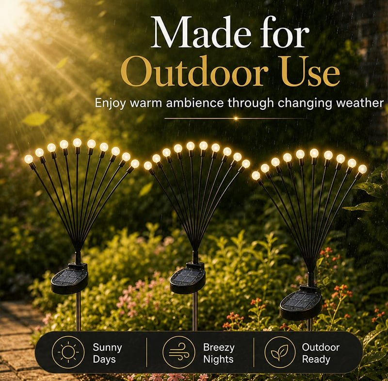 SolaBloom: Solar Firefly Garden Stake Lights