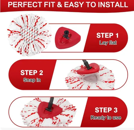 🔥🔥 2026 Upgraded Spin Mop Heads with Scrubbing Pad