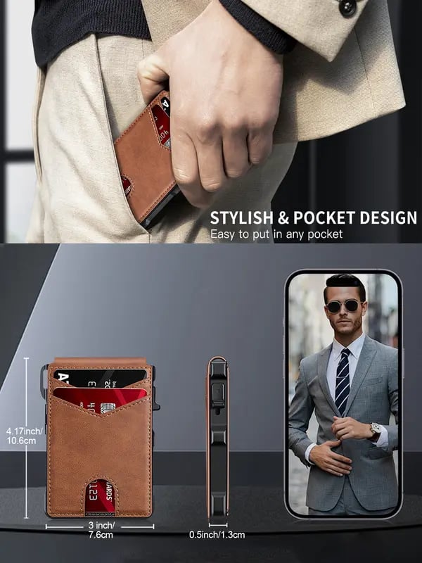 🔥⚡70K+ SOLD!💳Slim RFID-Blocking Men’s Wallet with Pop-Up Aluminum Money Clip — Stylish, Secure & Minimalist