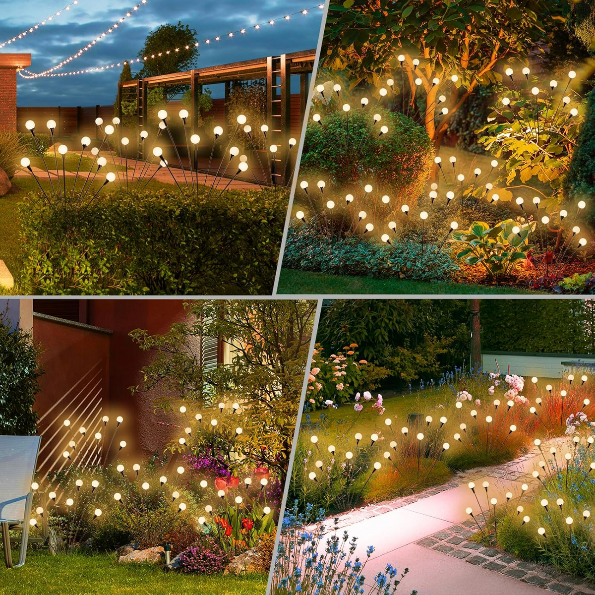 SolaBloom: Solar Firefly Garden Stake Lights