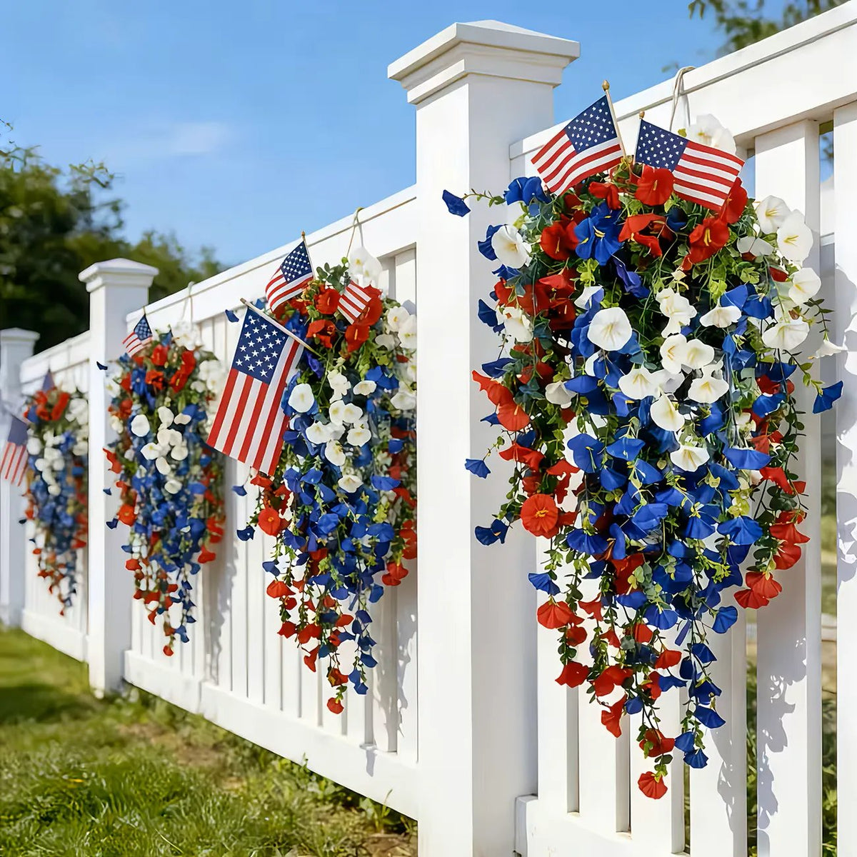 ✨ Celebrate America’s 250th Anniversary with Patriotic Hanging Flower Baskets