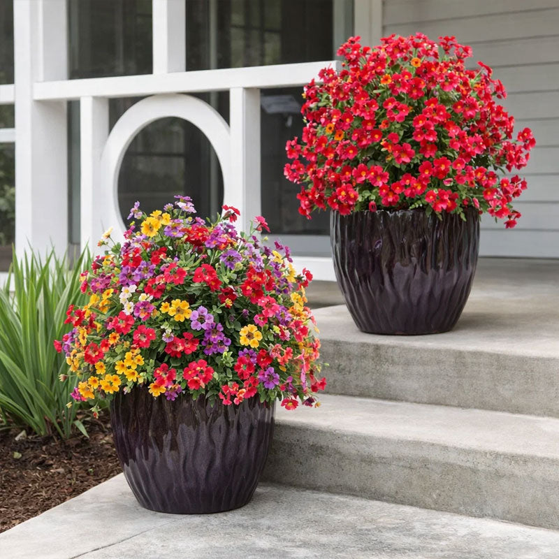 Artificial Eucalyptus and Violet Ground-Insert Floral Decoration