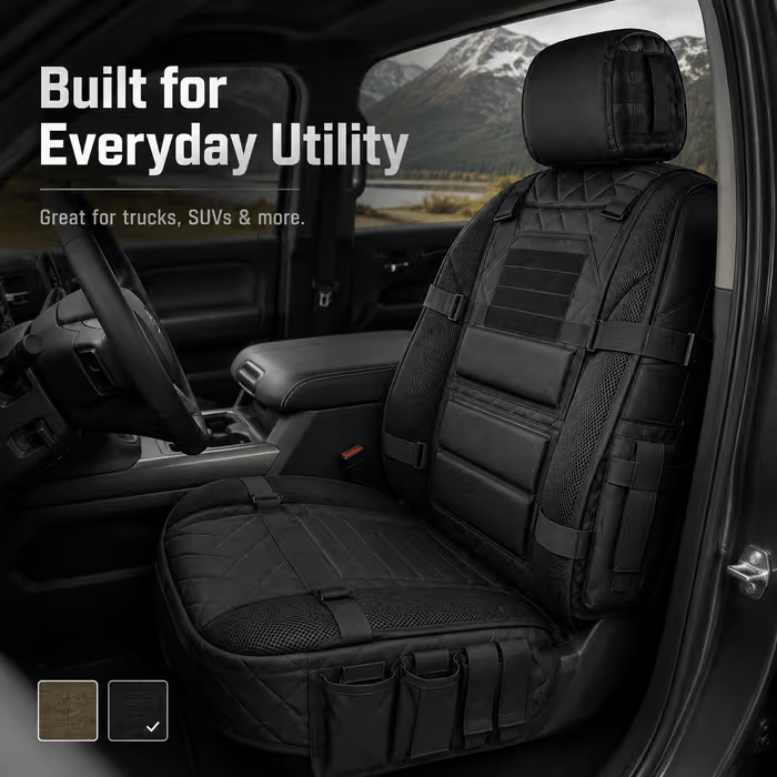 🎖️ Military‐Style Auto Seat Protectors|Universal Fit Heavy‐Duty Cushion For Long‐Drive Vehicle Owners