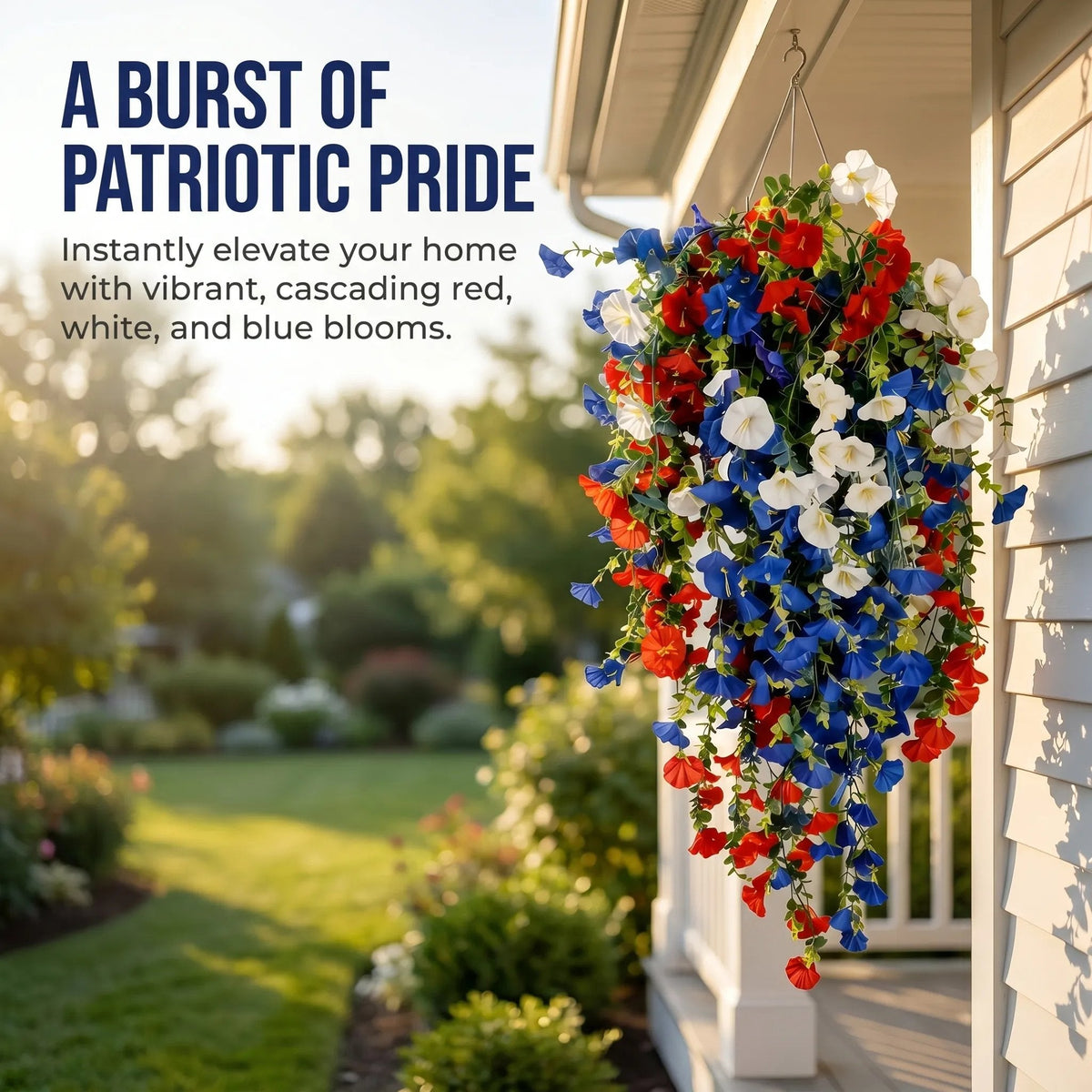 ✨ Celebrate America’s 250th Anniversary with Patriotic Hanging Flower Baskets