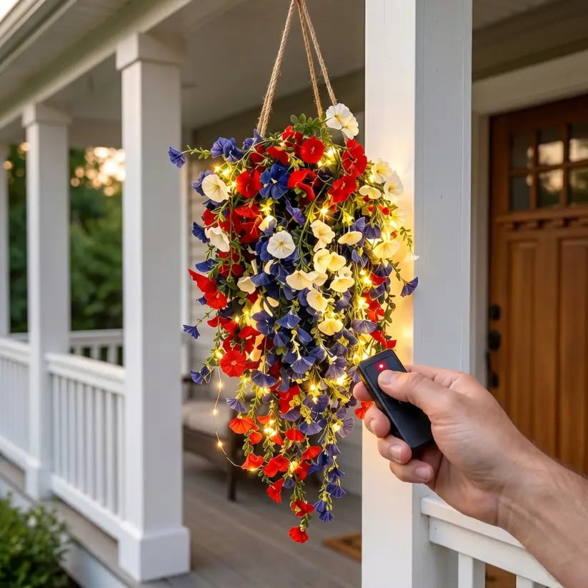 ✨ Celebrate America’s 250th Anniversary with Patriotic Hanging Flower Baskets