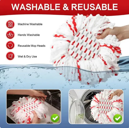 🔥🔥 2026 Upgraded Spin Mop Heads with Scrubbing Pad