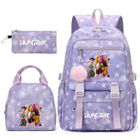 purple  Backpack+Insulated Lunch Bag+Pencil Case