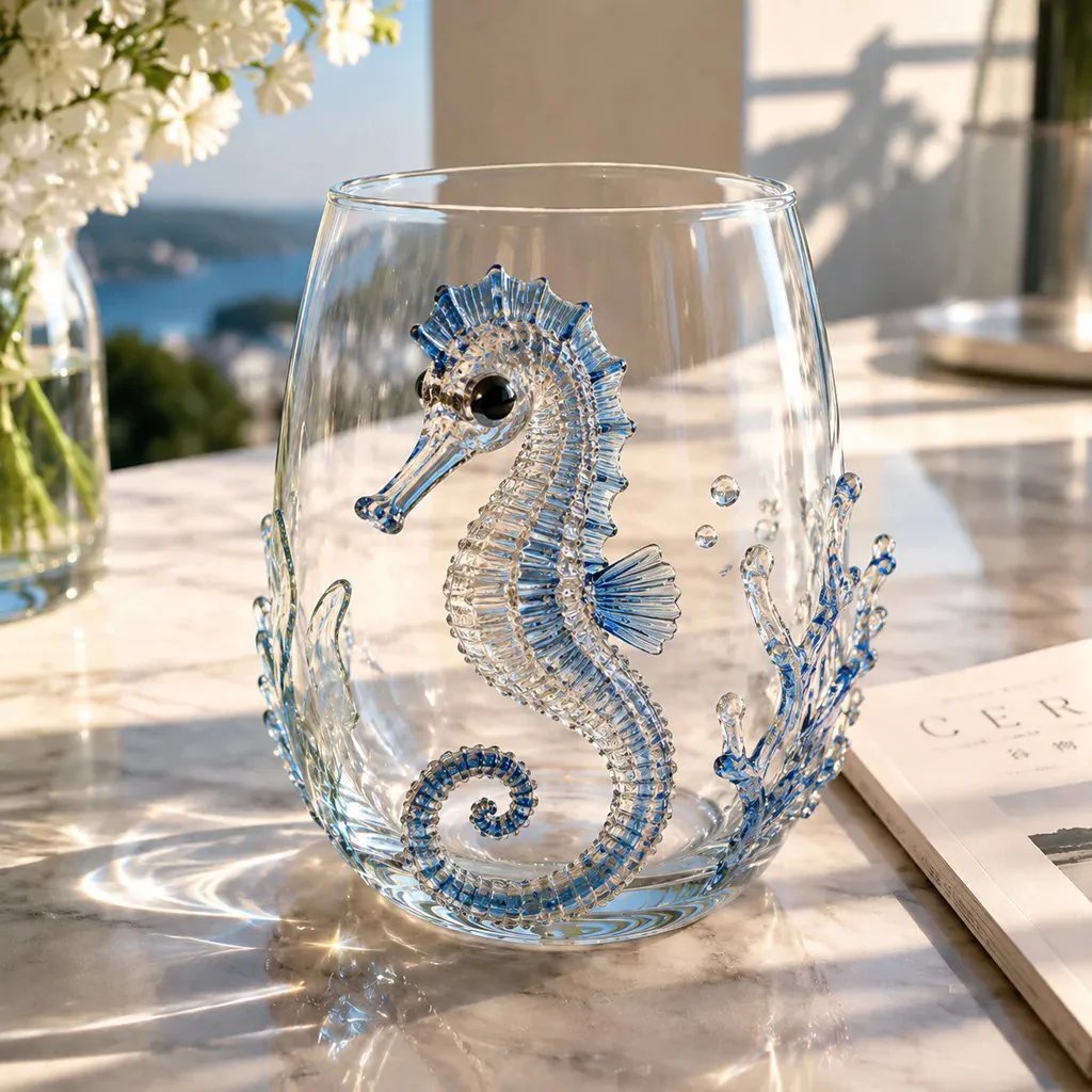 ⏰Last day Promotion 🔥-🎁The Perfect Beach House Gift🌊3D Ocean Animal Artisan Glassware Collection