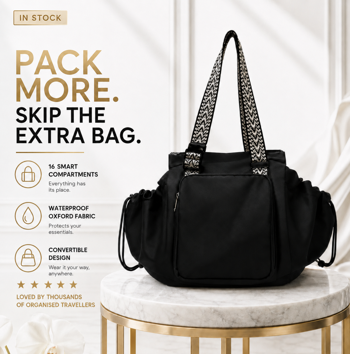 16-Compartment Convertible Travel & Everyday Bag