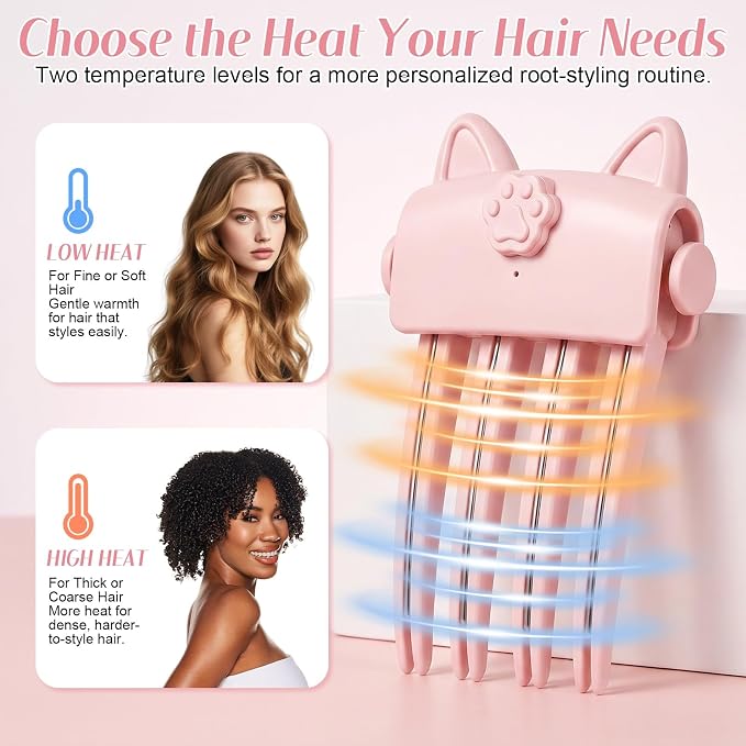 🎉48K+ Sold 💇 Wireless Heated Volumizing Root Lift Clip, Portable Travel Hair Styling Tool for Flat Fine Hair