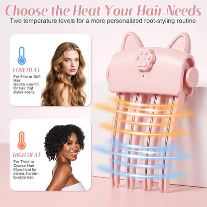 🎉48K+ Sold 💇 Wireless Heated Volumizing Root Lift Clip, Portable Travel Hair Styling Tool for Flat Fine Hair