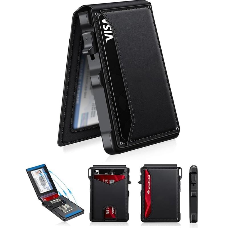 🔥⚡70K+ SOLD!💳Slim RFID-Blocking Men’s Wallet with Pop-Up Aluminum Money Clip — Stylish, Secure & Minimalist