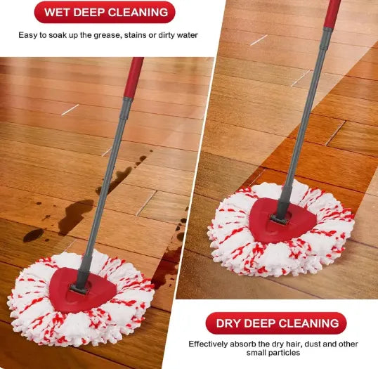 🔥🔥 2026 Upgraded Spin Mop Heads with Scrubbing Pad