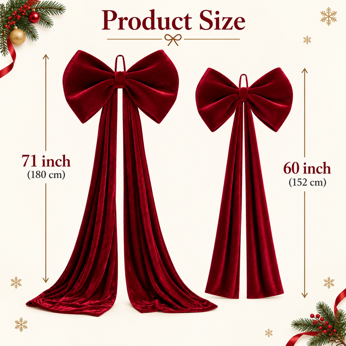 Velvet Christmas Tree Topper Bow, Large Bow for Christmas Tree Decorations