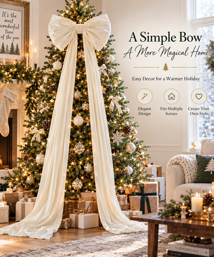 Velvet Christmas Tree Topper Bow, Large Bow for Christmas Tree Decorations