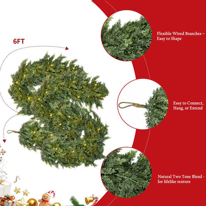 💥 Pre-lit Christmas Cedar Garland