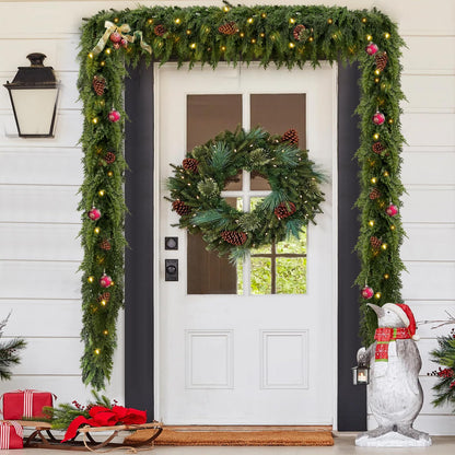 💥 Pre-lit Christmas Cedar Garland