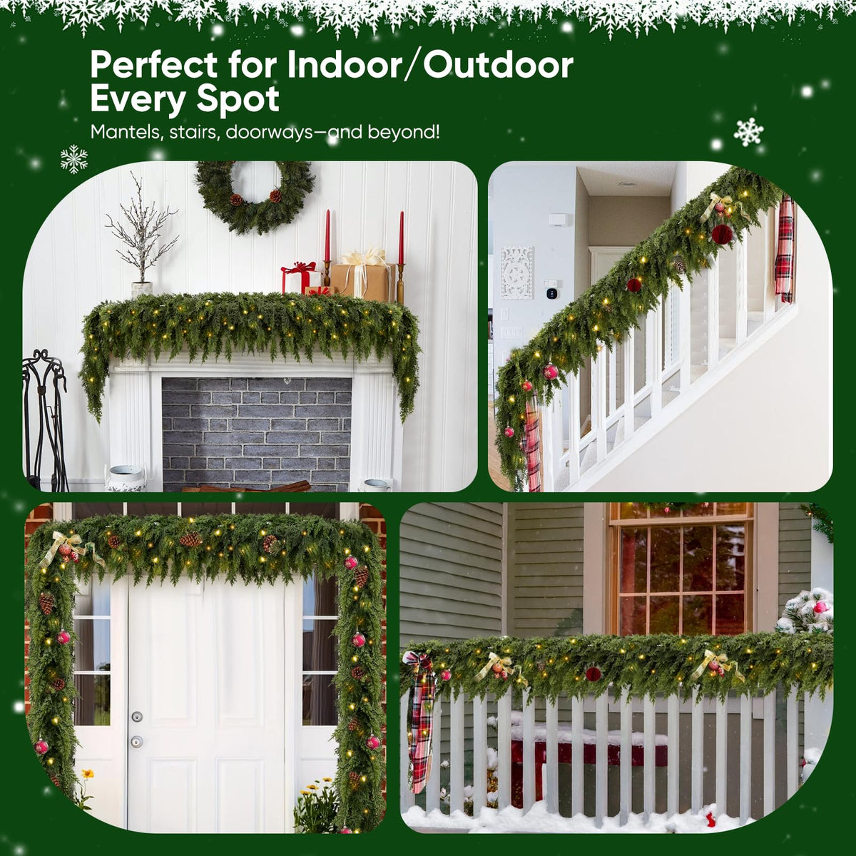 💥 Pre-lit Christmas Cedar Garland
