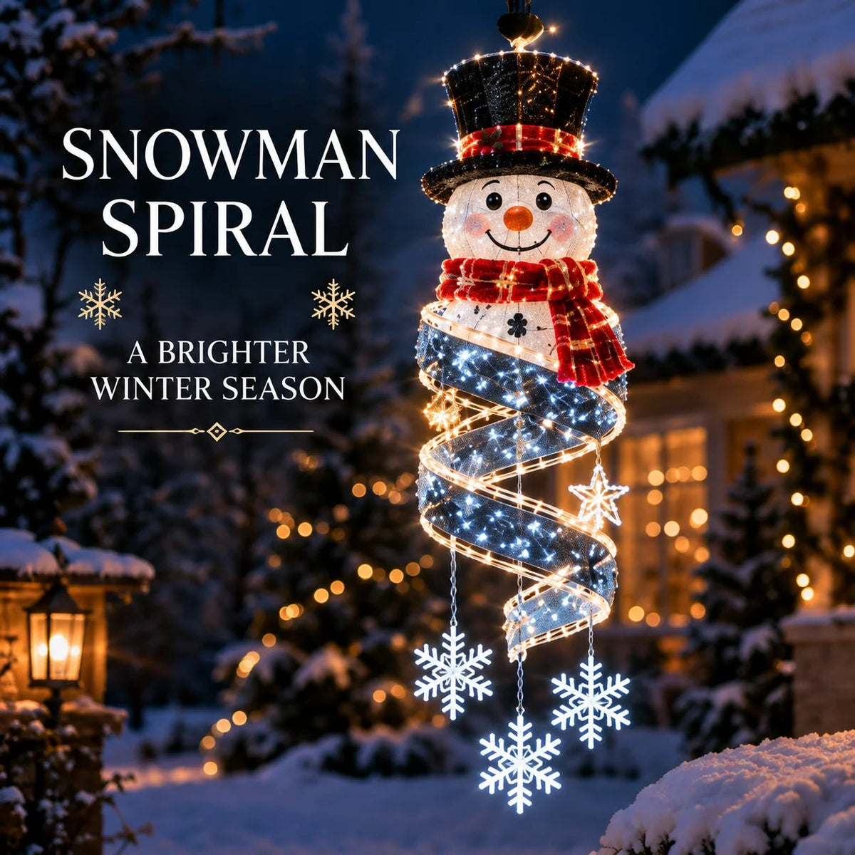⏳ Last Day 49% OFF – 🎄Christmas Magic Spiral™ Hanging LED Light Collection – 9 Festive Designs ✨ | Suspended Glowing Characters with Spiral Lights & Hanging Details for Porches, Windows, Entryways & Holiday Displays