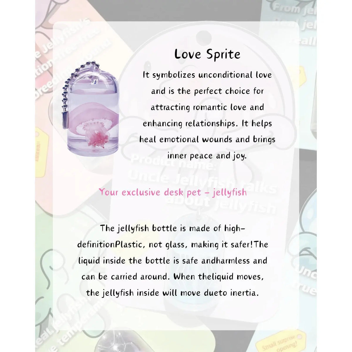 Cute Jellyfish Keychain,Stylish Keychain, Fashionable Keychain for Women & Men, Trendy All-match & Exquisite Keychain for Birthday Gift, Keychain Pendant,SummerVibe