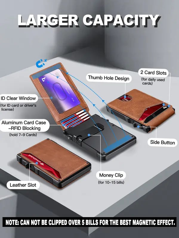 🔥⚡70K+ SOLD!💳Slim RFID-Blocking Men’s Wallet with Pop-Up Aluminum Money Clip — Stylish, Secure & Minimalist