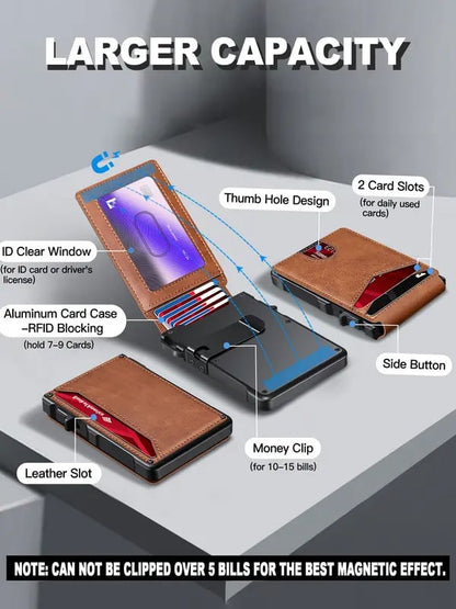 🔥⚡70K+ SOLD!💳Slim RFID-Blocking Men’s Wallet with Pop-Up Aluminum Money Clip — Stylish, Secure & Minimalist