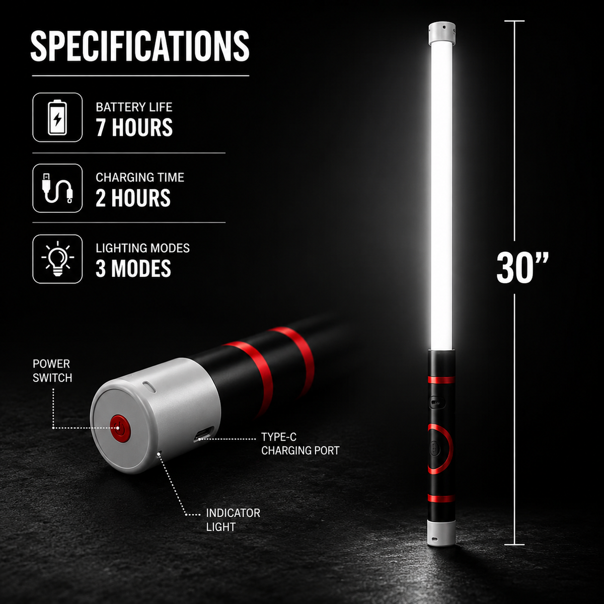 30" Bendable LED Work Light