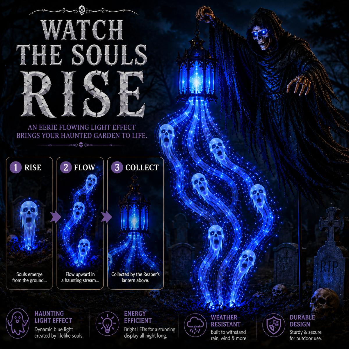 🎃 Today Only: 49% OFF 💀Animated Halloween Soul Harvester Garden Light Collection