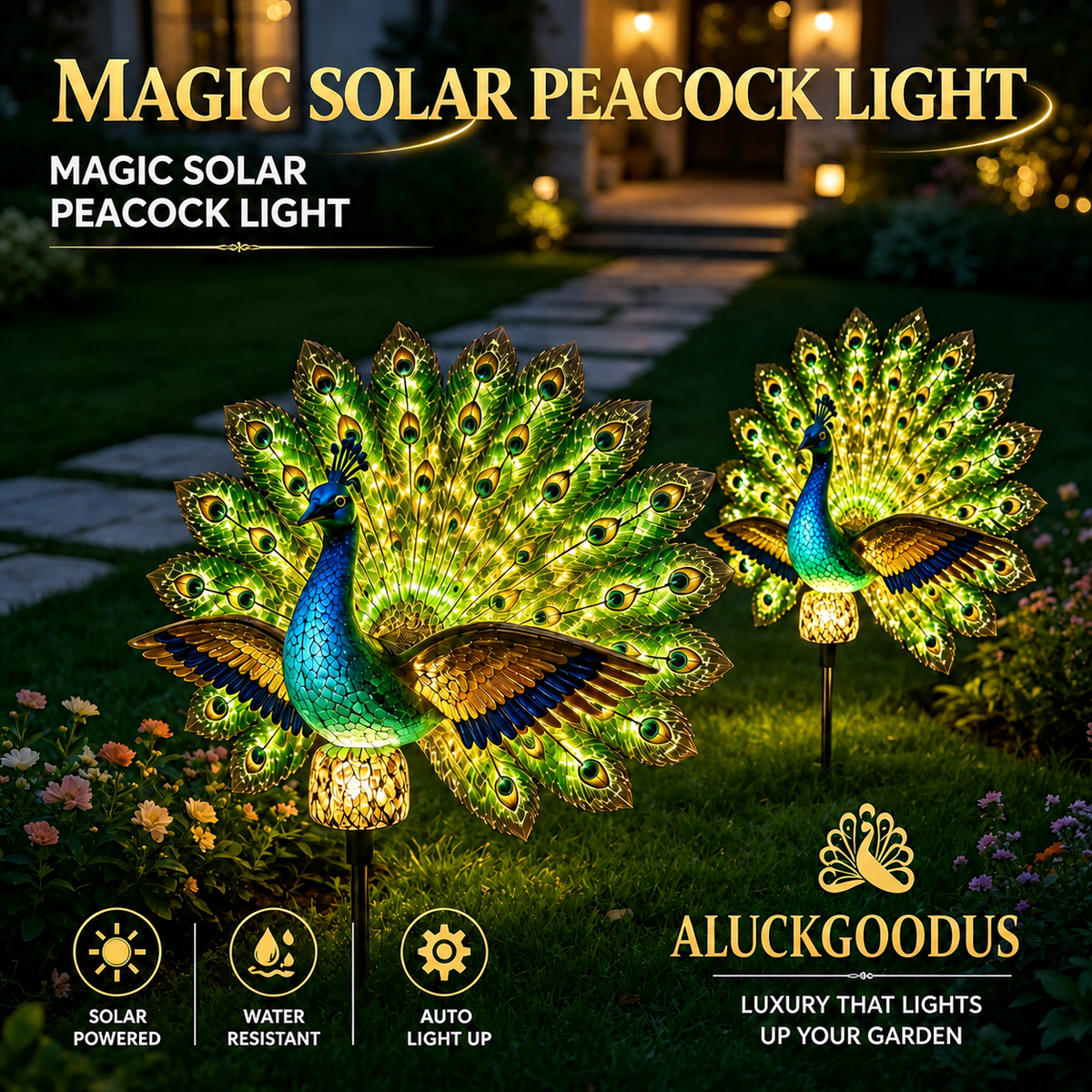 🔥Last Day 69% OFF🦚Solar Peacock Garden Sculpture