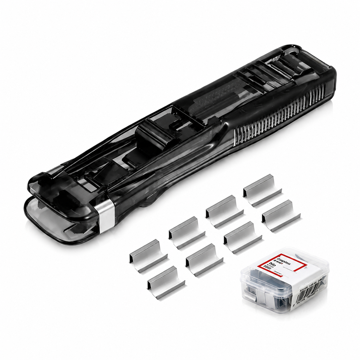2 Pcs Portable Binder Clip Stapler, with 100 Pcs Small Binder Clips, Non-Destructive Paper Clam Dispenser for Office, Home, School