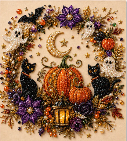 ? Last Day 60% OFF – ?✨ Halloween Pearl Art DIY Kit – Turn Tiny Pearls into Spooky-Cute Magic