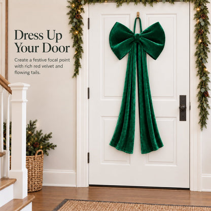 Velvet Christmas Tree Topper Bow, Large Bow for Christmas Tree Decorations