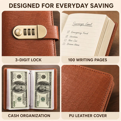 🔥 Last Day 49% OFF– Lockable A6 Savings Notebook with 3-Digit Combination Lock 💰
