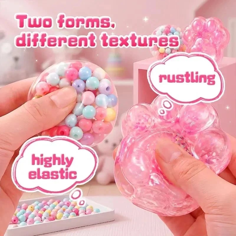 Kawaii DIY Cat Paw Squishy Kit, Make Your Own Mochi Squishy Stress Relief Fidget Toy, ASMR Sensory Craft Kit, Birthday Holiday Gift
