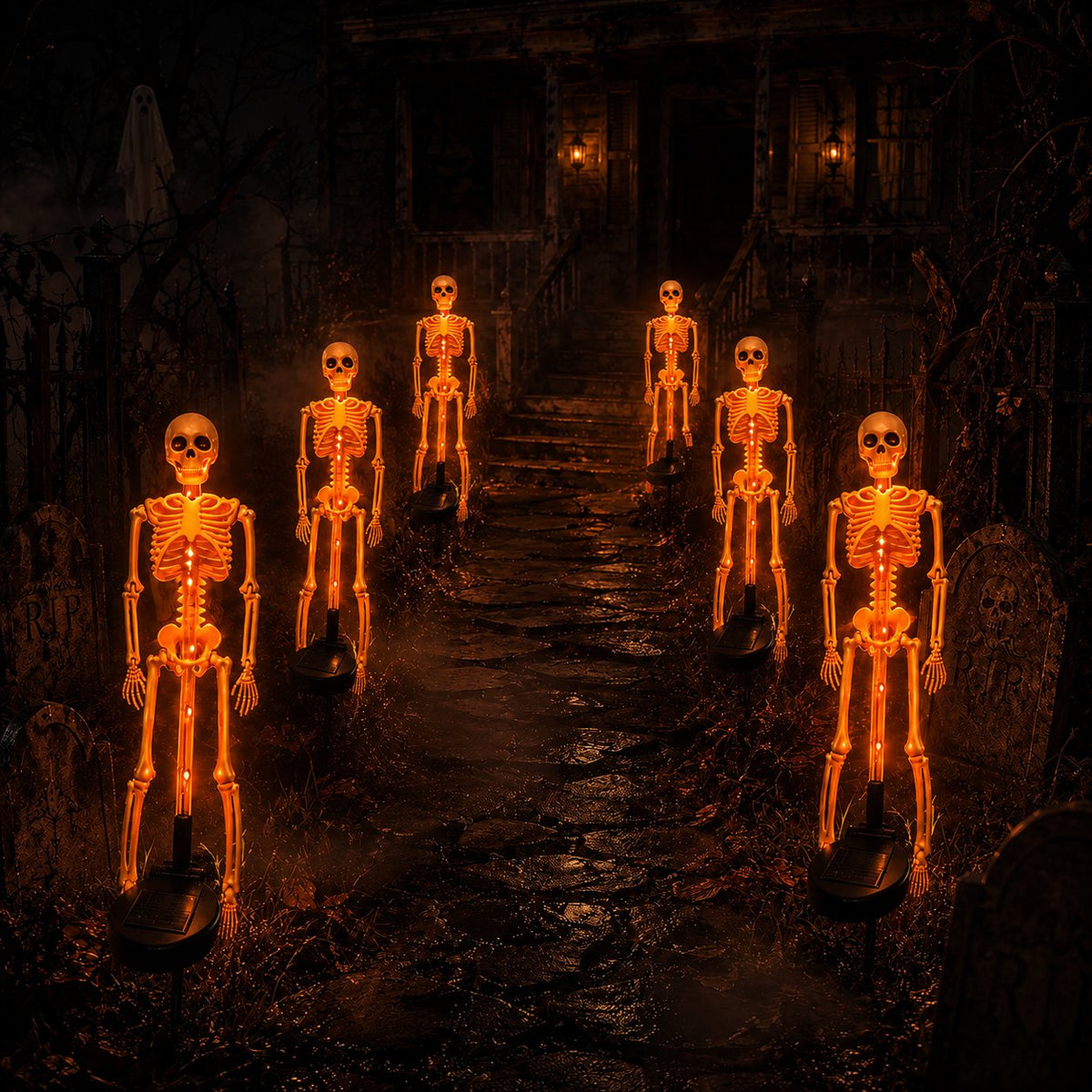 💀 Solar Skeleton Yard Stake