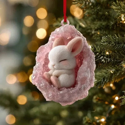 🎄Early Bird Christmas Sale 50% OFF |✨Woodland Geode Animal Ornaments – Tiny Christmas Friends Hidden in Crystal Magic