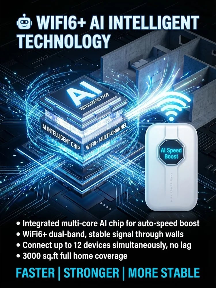 WiFi6 plus AI intelligent portable Wi-Fi technology