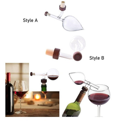 Comparison of Style A and Style B glass wine aerators