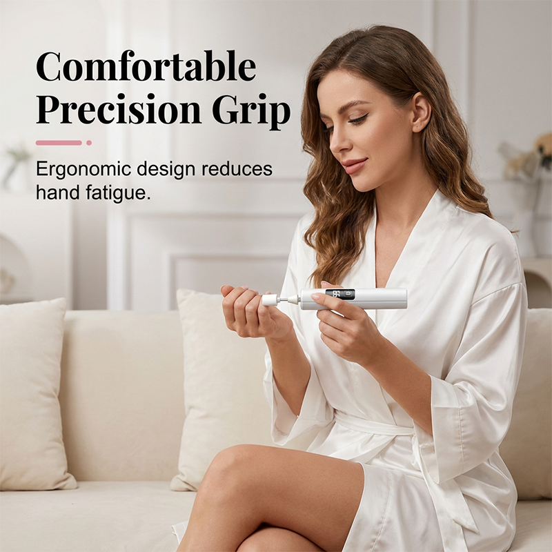 Lightweight ergonomic electric nail drill with comfortable precision grip